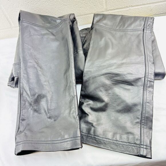 HOMME + FEMME LEATHER PANTS NEW SZ 36x32, New Without Tags, Retails for 700$ - Picture 4 of 12